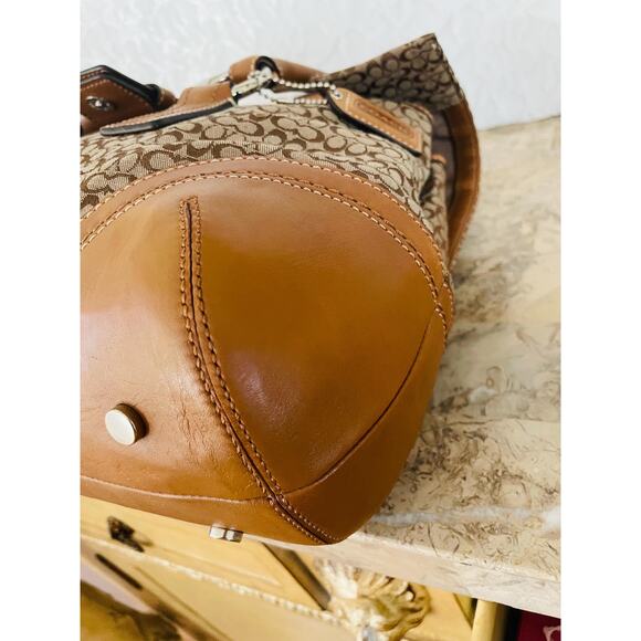 Coach SOHO Signature C Canvas Leather brown Shoulder bag HandBag F10929 - Picture 7 of 10